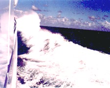 115' Crescent motor yacht in 6' seas at full speed
